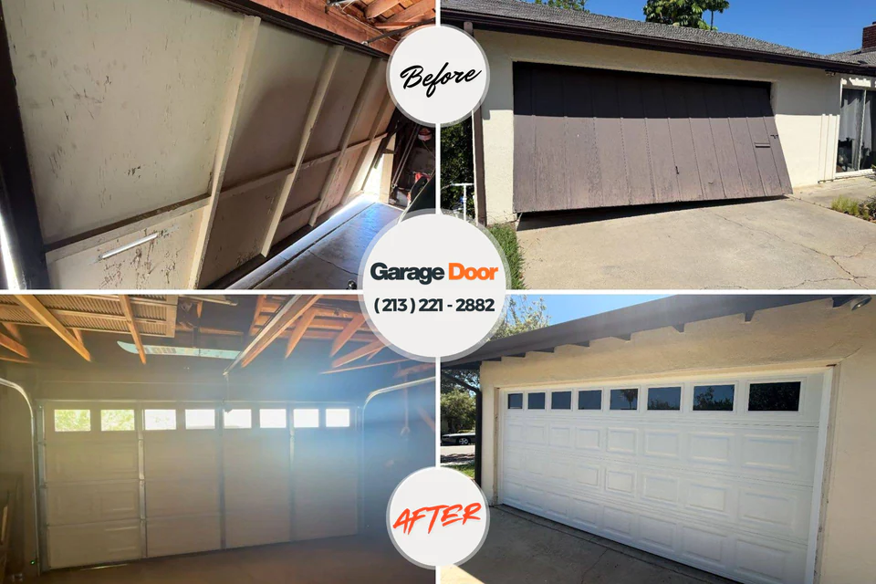 Before and after: garage door repair Warren County